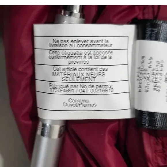 Mackage Queren convertible down puffer coat vest leather trim - red - small - Picture 9 of 16